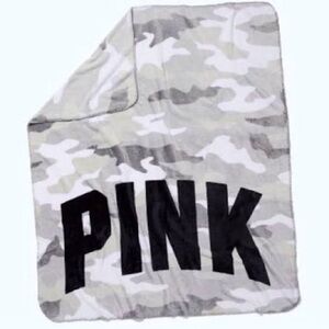 PINK Victoria's Secret Gray Camouflage Kids Blanket